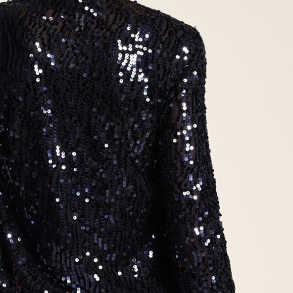 Chico’s Travelers Collection Sequin Ginger Jacket holiday party black tie - Picture 9 of 13